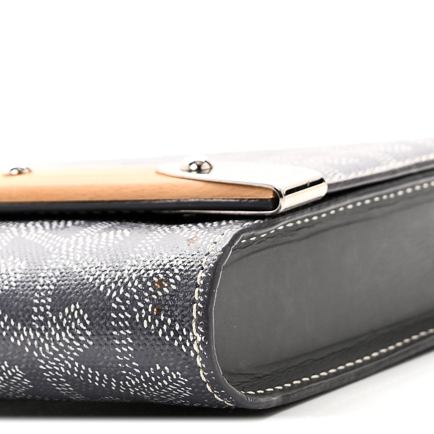 Goyardine Monte Carlo Bois Clutch With Strap Gray