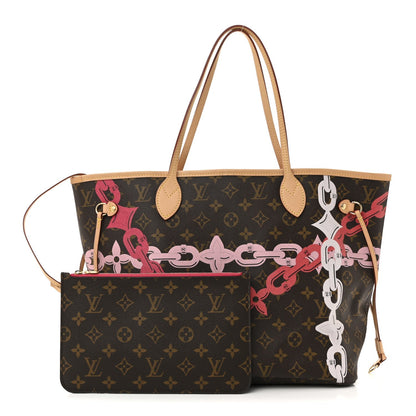 Monogram Bay Neverfull MM Rose Ballerine Poppy