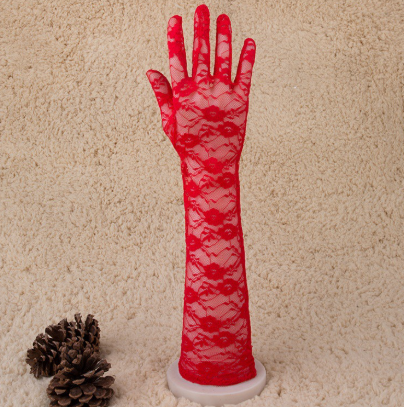 Lace long etiquette gloves wedding bride hands summer sun protection driving long gloves     S6212