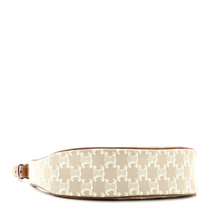 Canvas Calfskin Ava Triomphe Shoulder Bag Grege