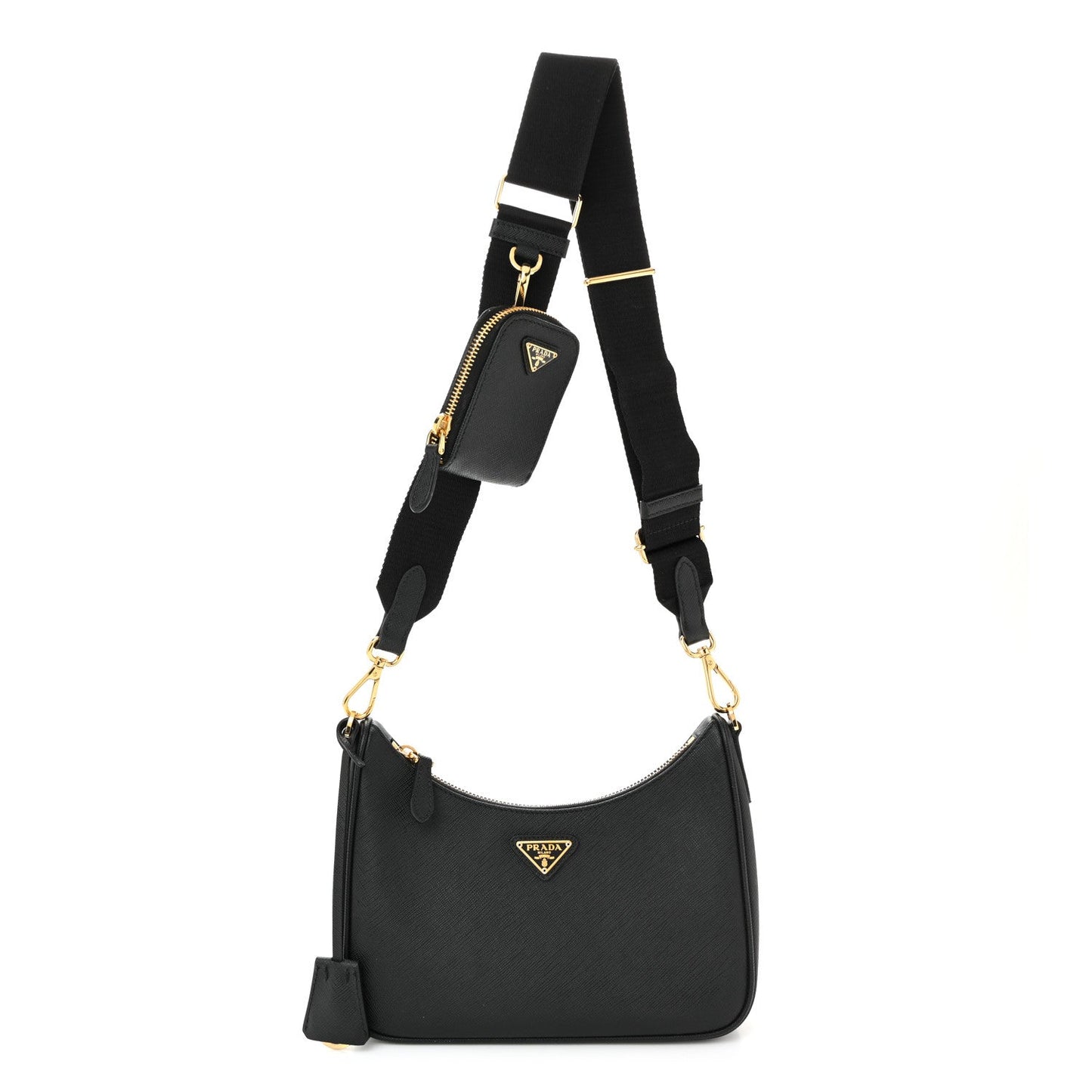 Saffiano Lux Re-Edition 2005 Shoulder Bag Black