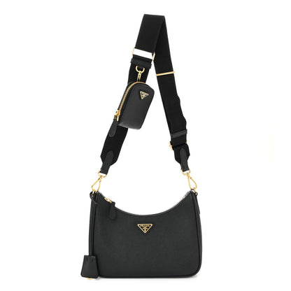 Saffiano Lux Re-Edition 2005 Shoulder Bag Black