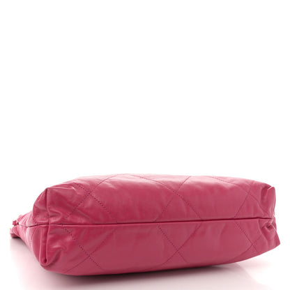 Shiny Calfskin Quilted Small Chanel 22 Fuchsia