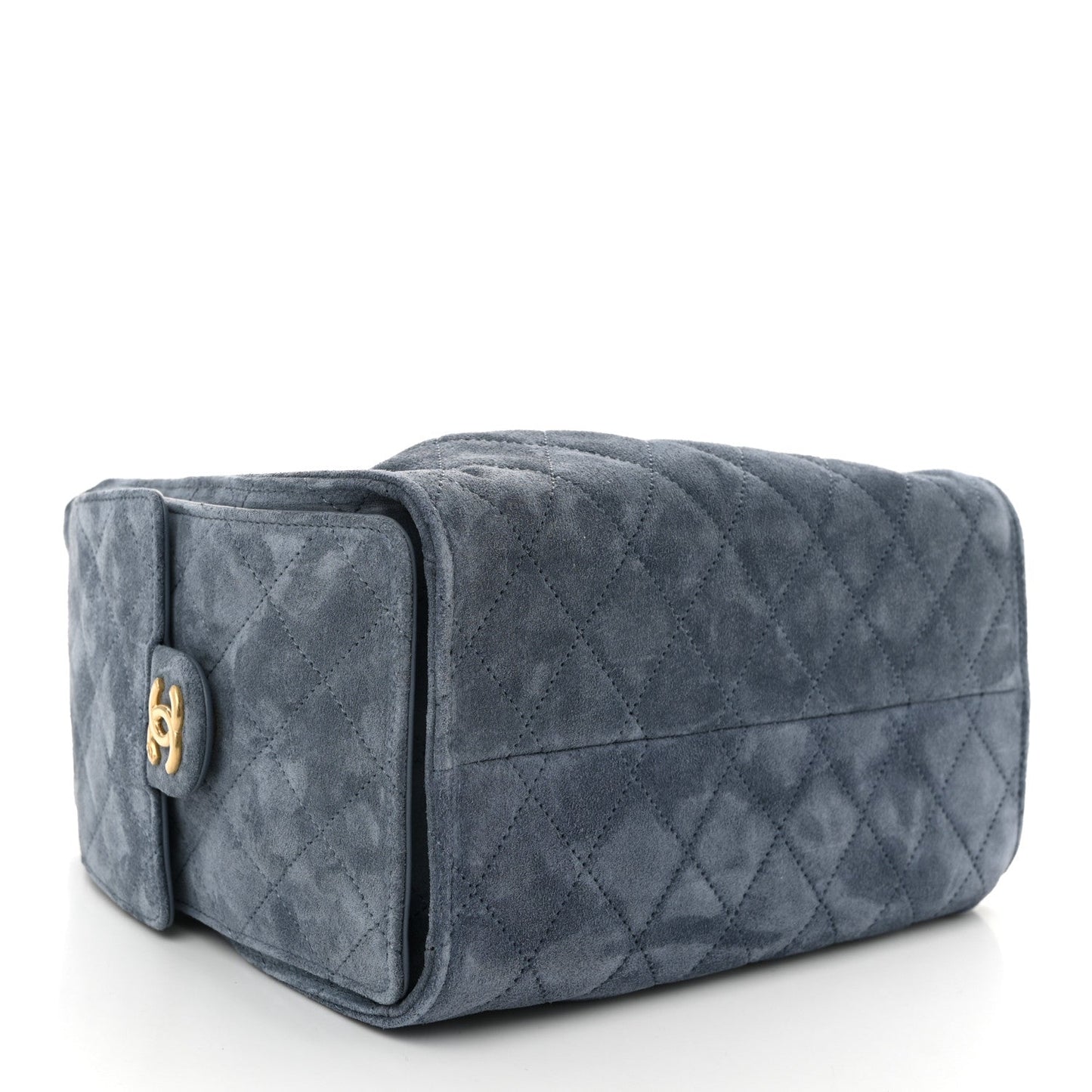Suede Quilted Small Chanel 25 Handbag Blue