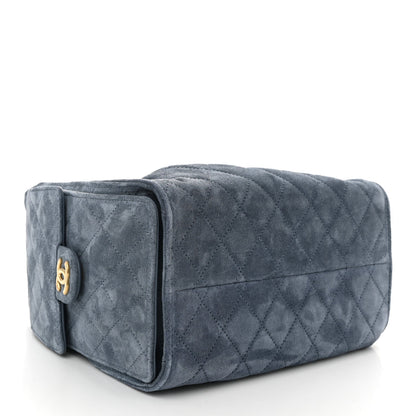 Suede Quilted Small Chanel 25 Handbag Blue