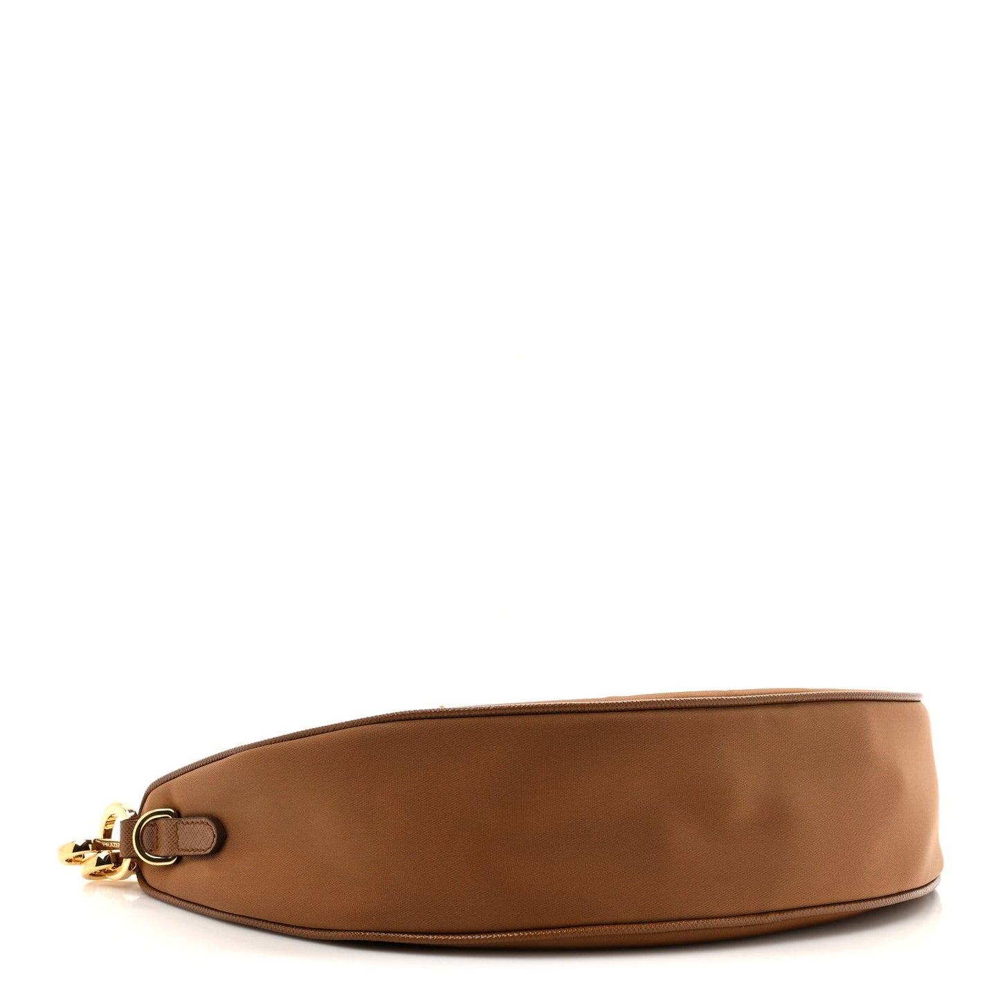 Re-Nylon Saffiano Demi-lune Shoulder Bag Brown