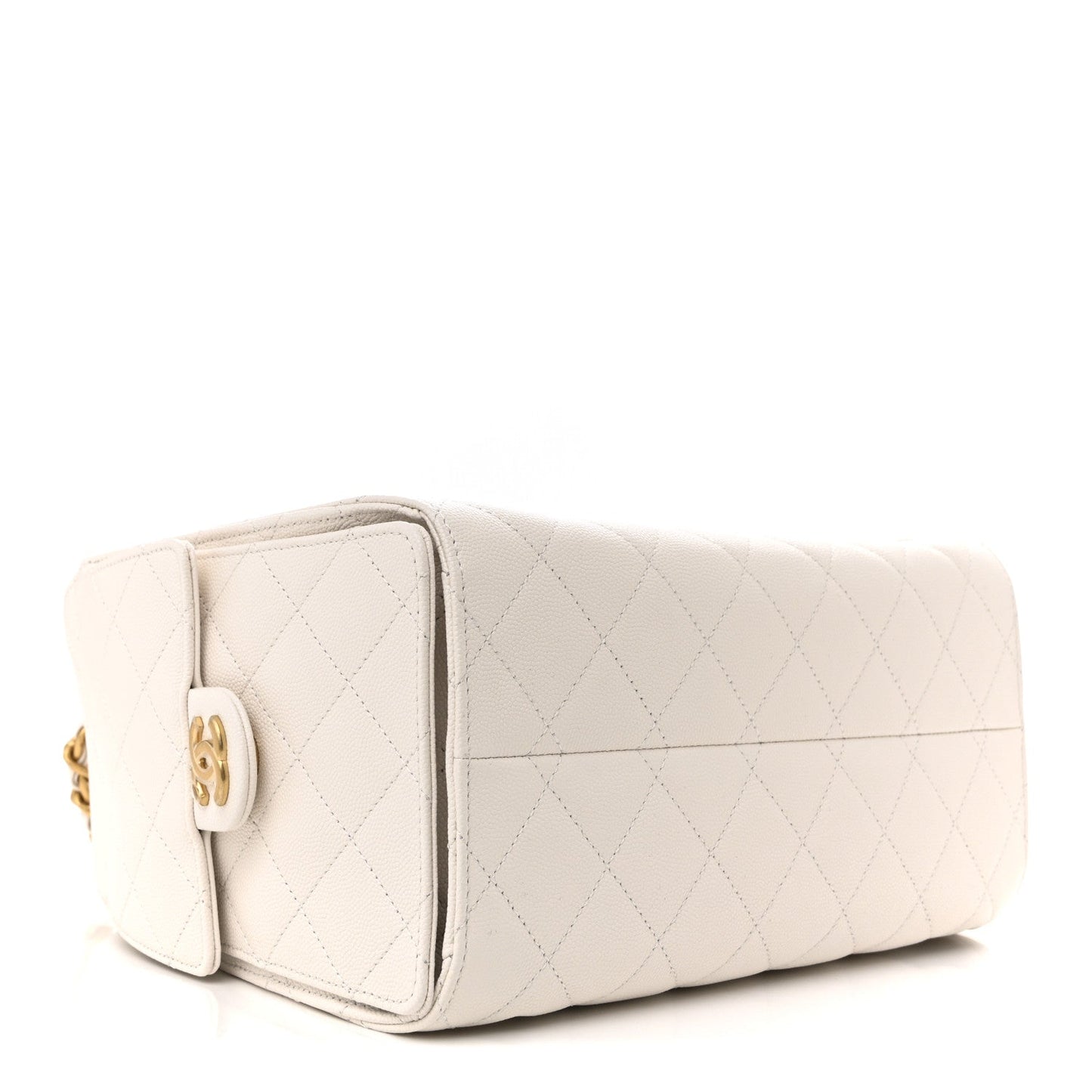 Caviar Quilted Small Chanel 25 Handbag White