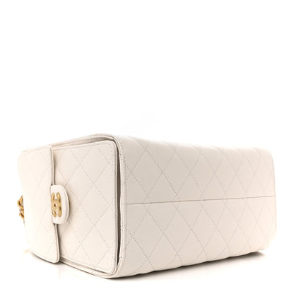 Caviar Quilted Small Chanel 25 Handbag White