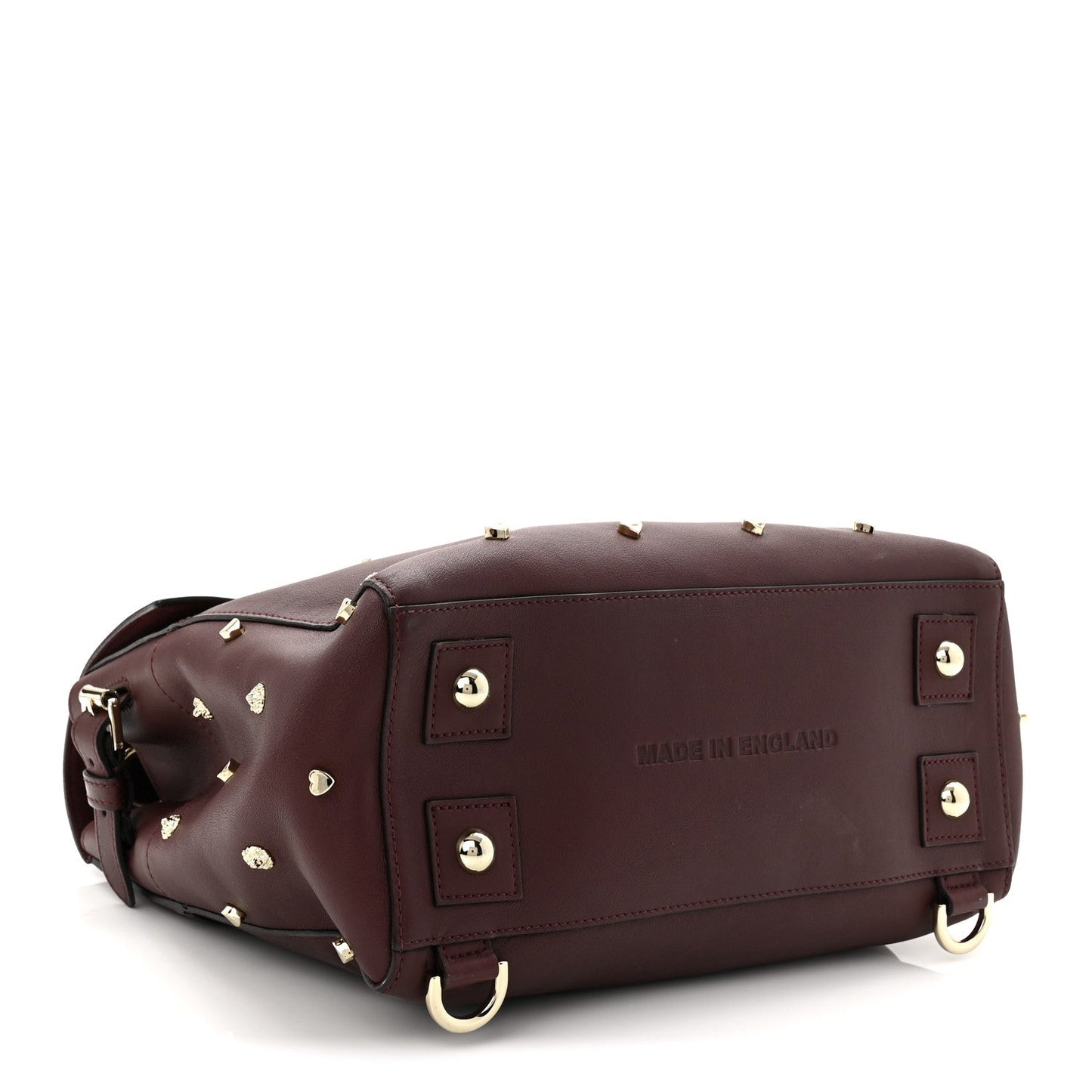 Calfskin Studded Medium Cara Delevingne Convertible Satchel Oxblood