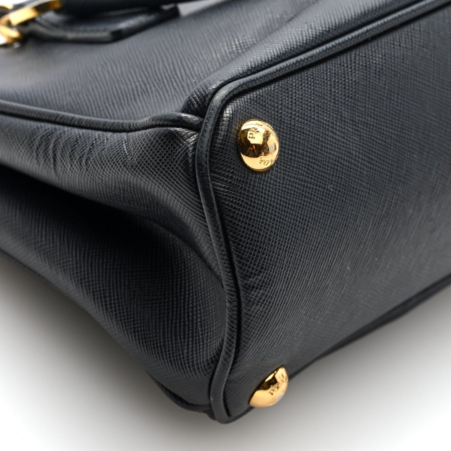 Saffiano Micro Galleria Double Zip Tote Black