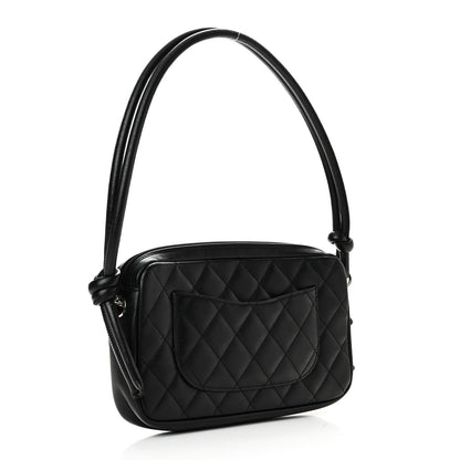 Calfskin Quilted Cambon Pochette Black