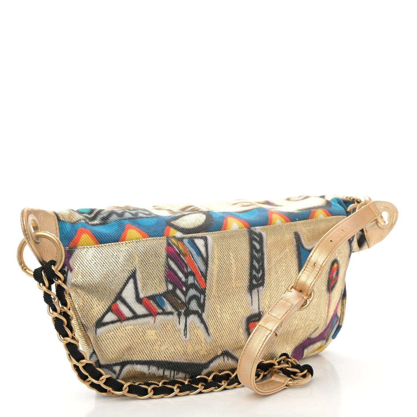 Graffiti Printed Canvas Street Spirit Waist Belt Bag Multicolor