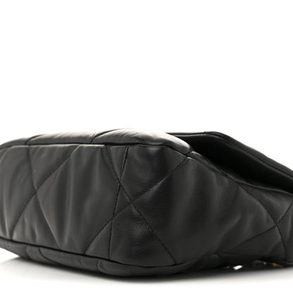 Lambskin Quilted Medium Chanel 19 Flap Black