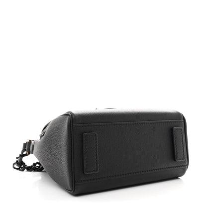Grained Calfskin Small La Medusa Top Handle Bag Black