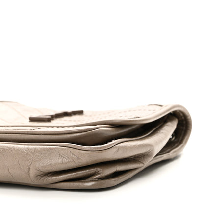 Crinkled Calfskin Matelasse Monogram Baby Niki Chain Satchel Light Taupe