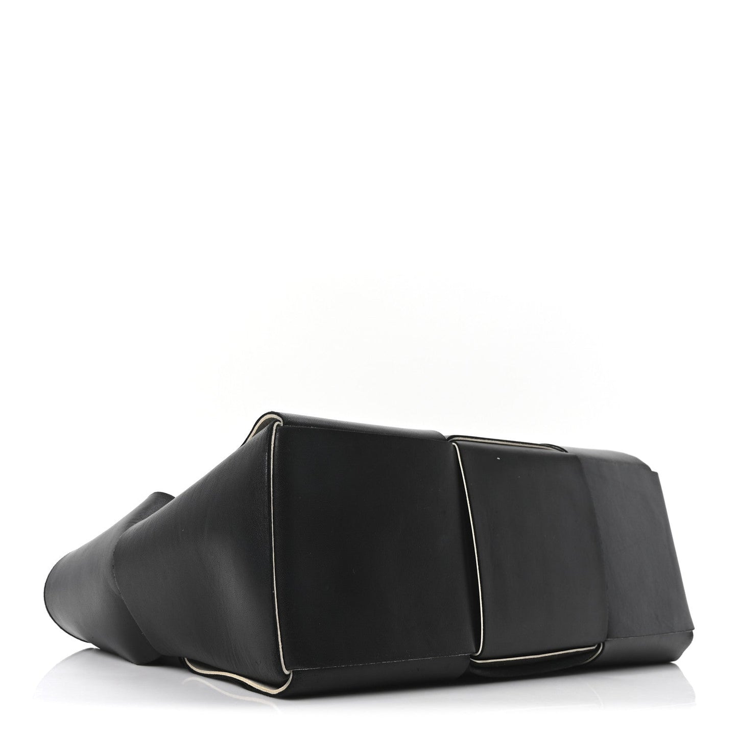 Nappa Maxi Intrecciato Medium Arco Tote Black White