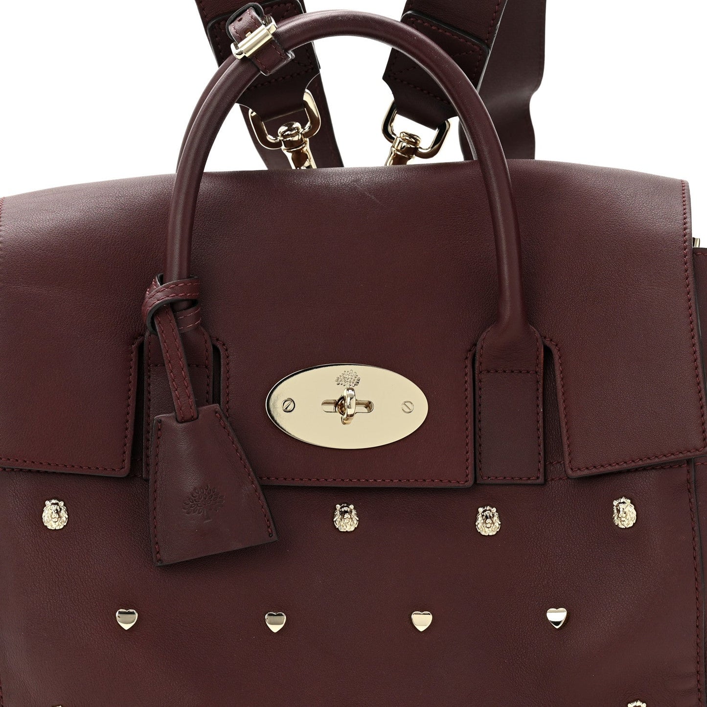 Calfskin Studded Medium Cara Delevingne Convertible Satchel Oxblood