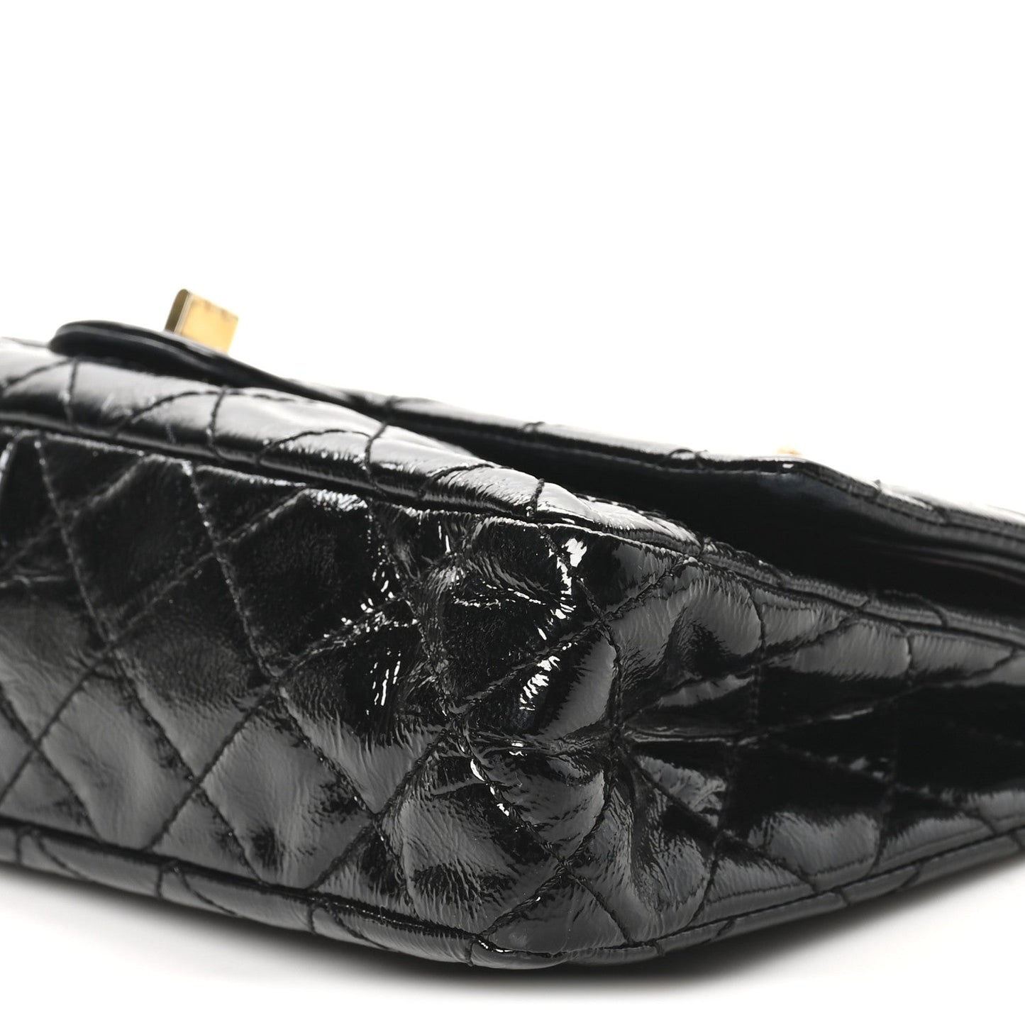 Distressed Patent Quilted 2.55 Reissue 226 Flap Black