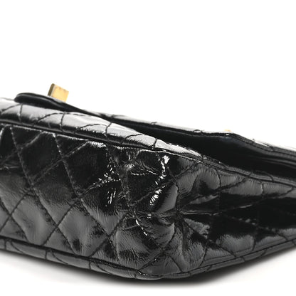 Distressed Patent Quilted 2.55 Reissue 226 Flap Black