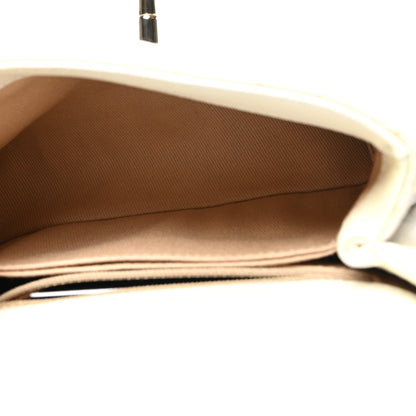 Iridescent Caviar Quilted Extra Mini Coco Handle Flap White
