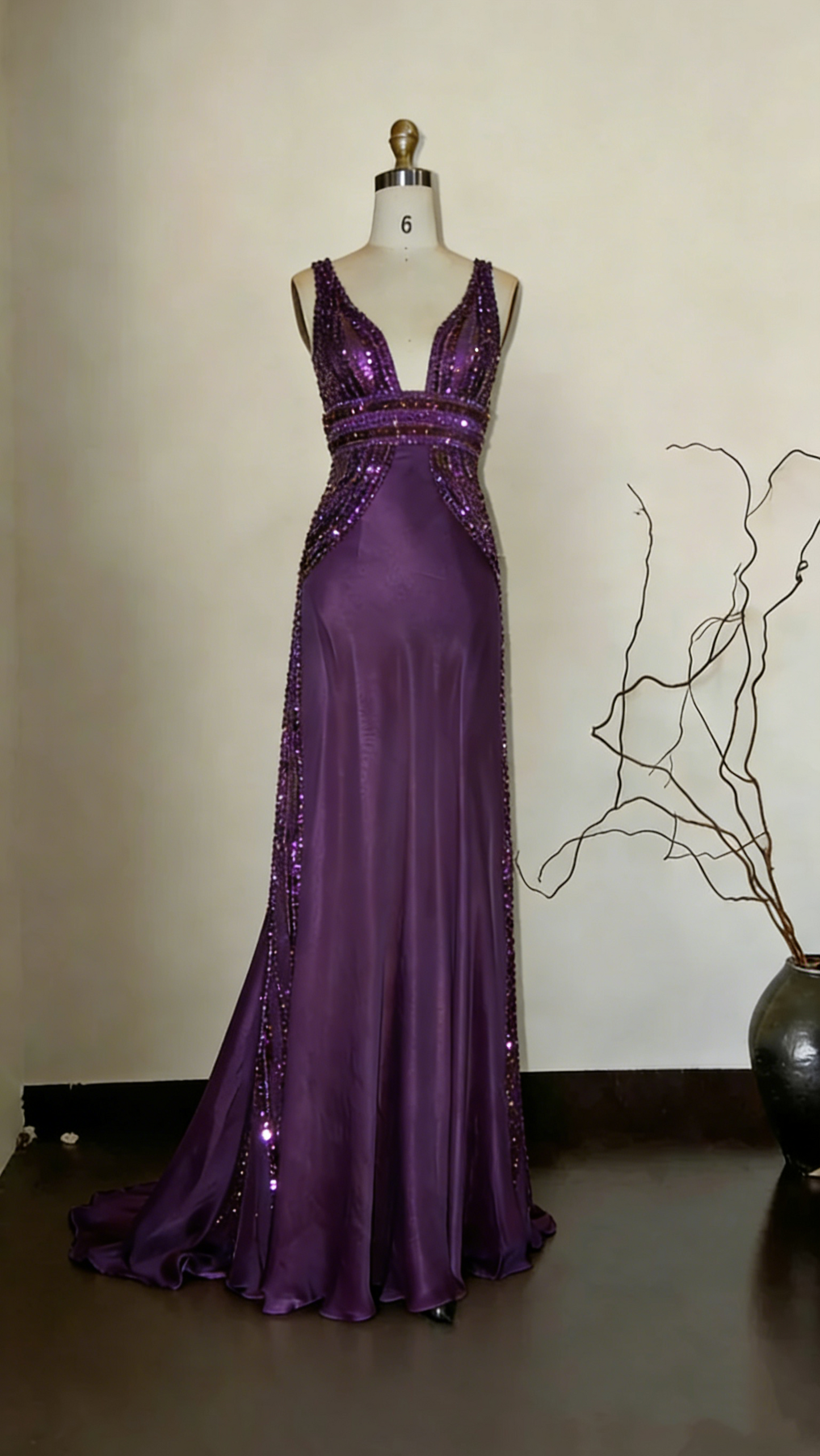 Gorgeous Sleeveless Beaded Champagne Evening Dresses Long Mermaid Party Dress SP1685