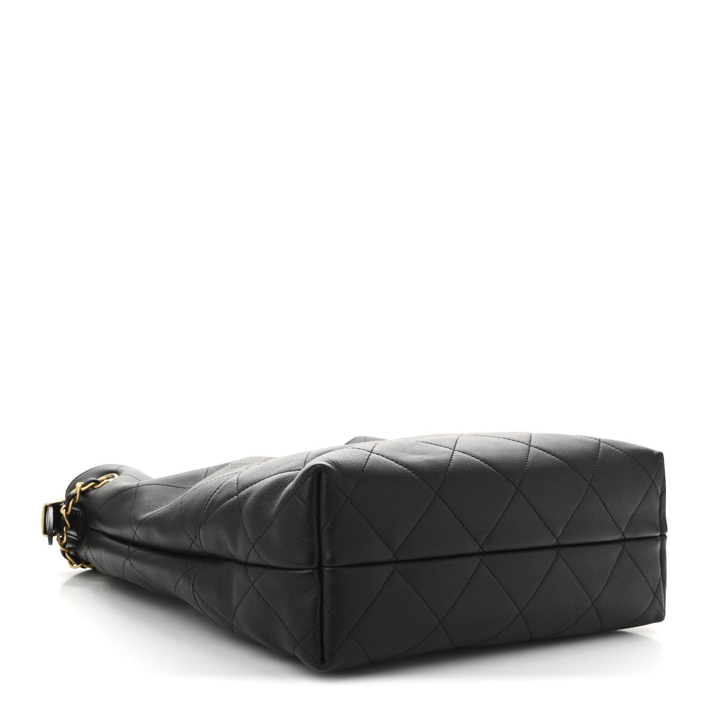 Calfskin Stitched Hobo Black