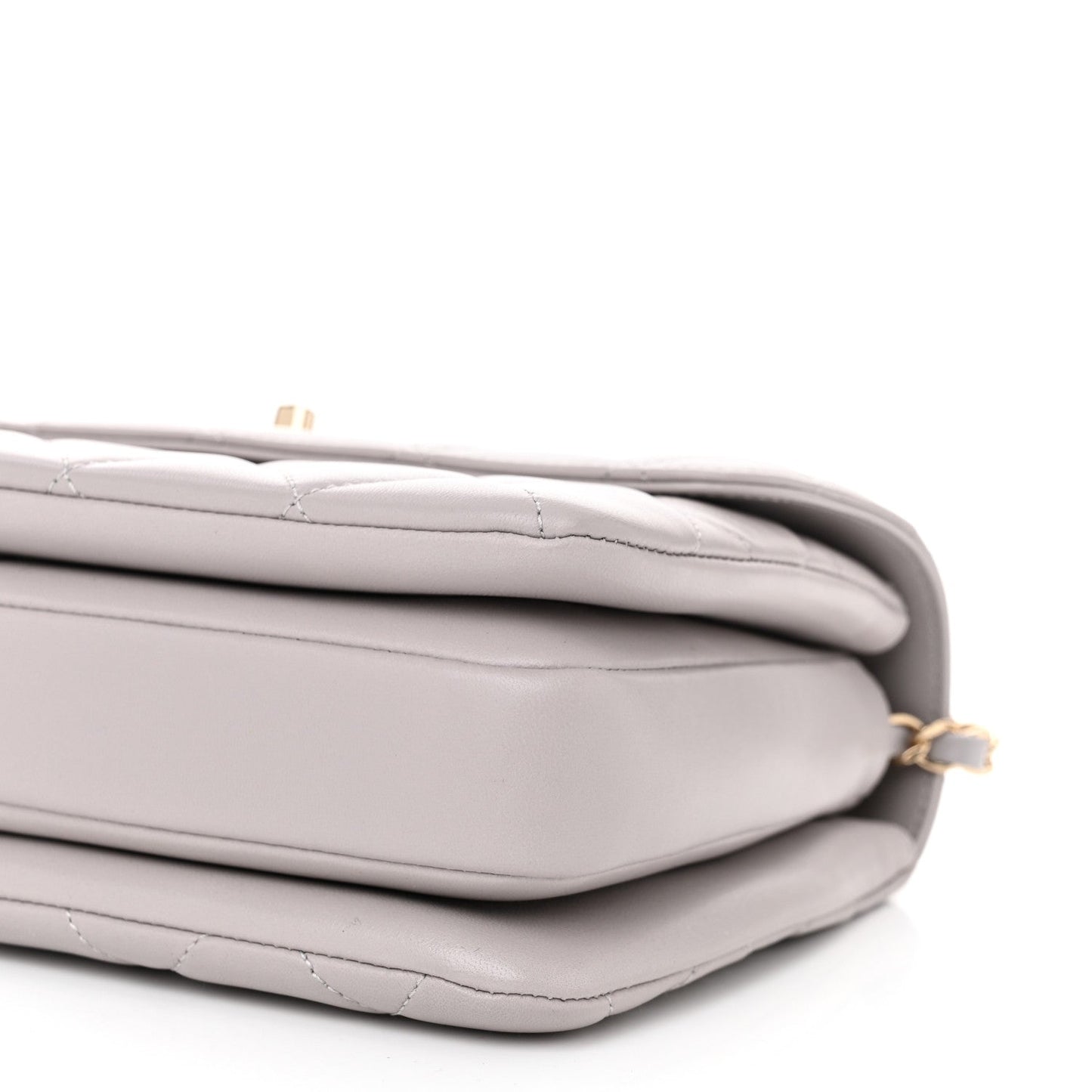 Lambskin Quilted Small Trendy CC Flap Dual Handle Bag Grey