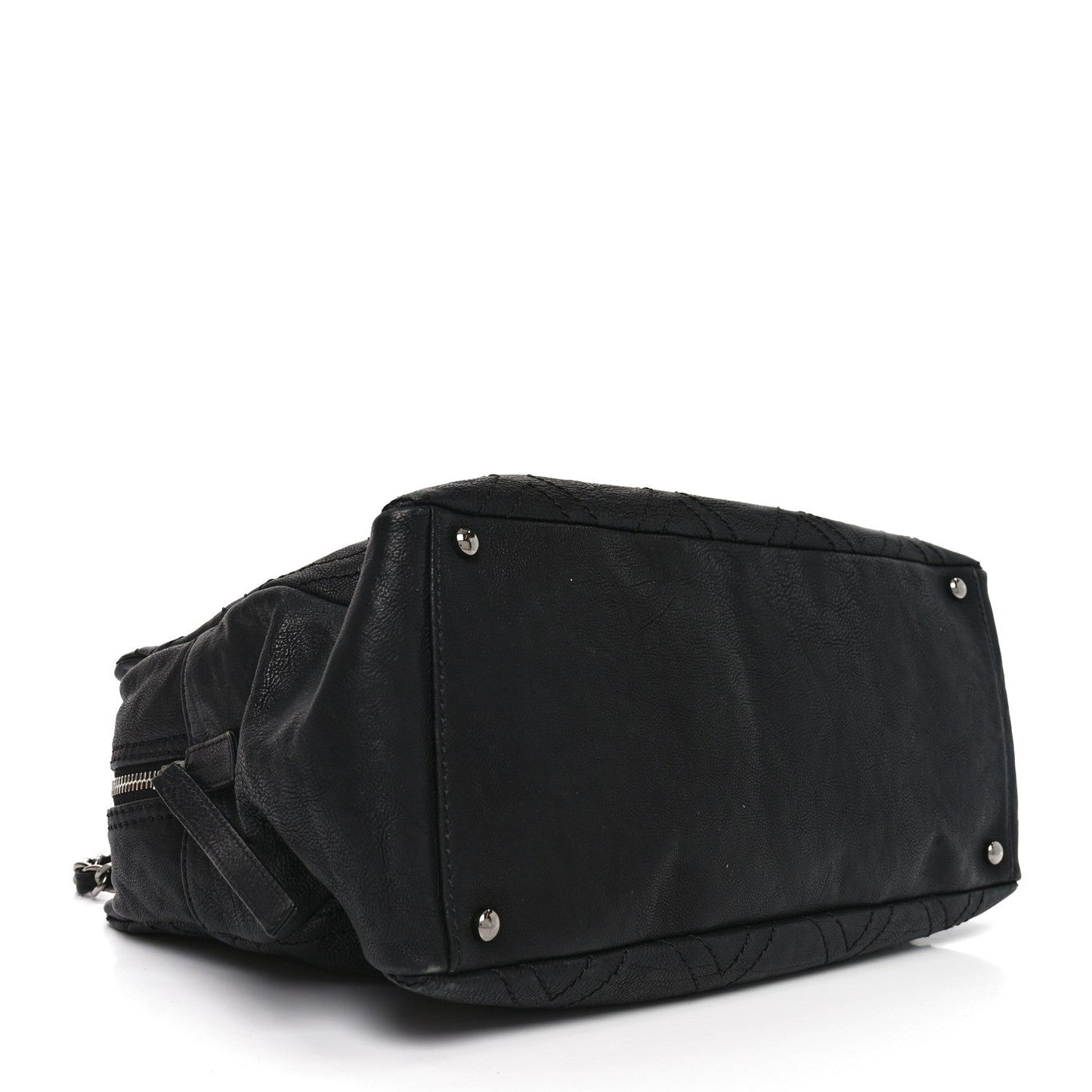 Calfskin Large Diamond Stitch Tote Black