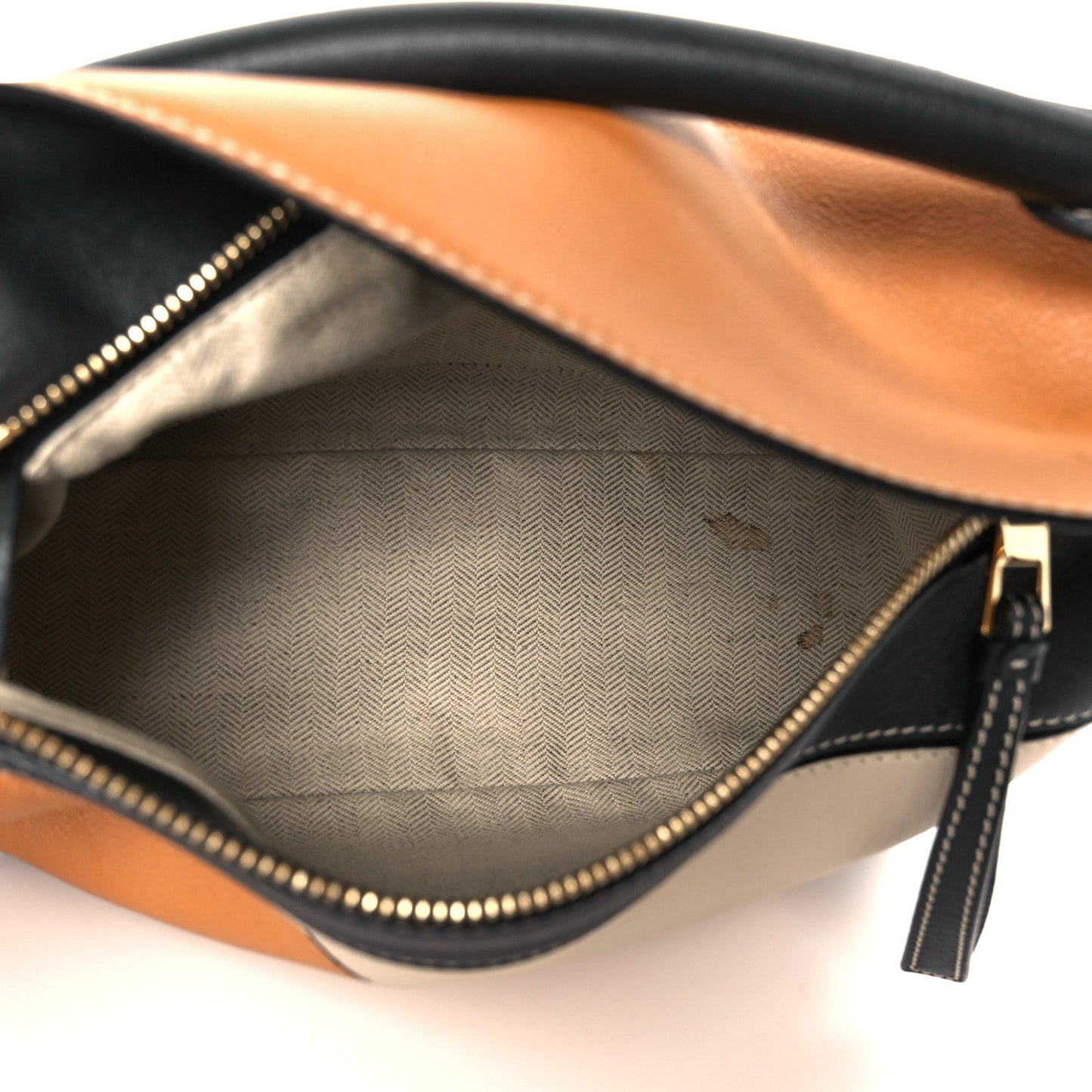 Calfskin Small Puzzle Bag Amber Light Oat Black