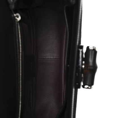 Pony Hair New Bamboo Medium Top Handle Bag Black