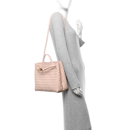 Nappa Intrecciato Medium Andiamo Shoulder Bag Lotus