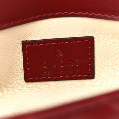 Calfskin Matelasse Super Mini GG Marmont Shoulder Bag Rosso Ancora