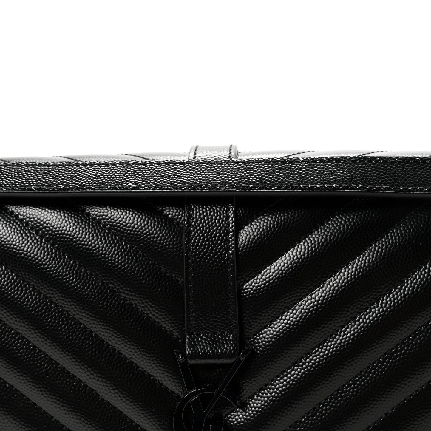 Grain De Poudre Textured Mixed Matelasse Large Triquilt Monogram Monochrome Satchel Black