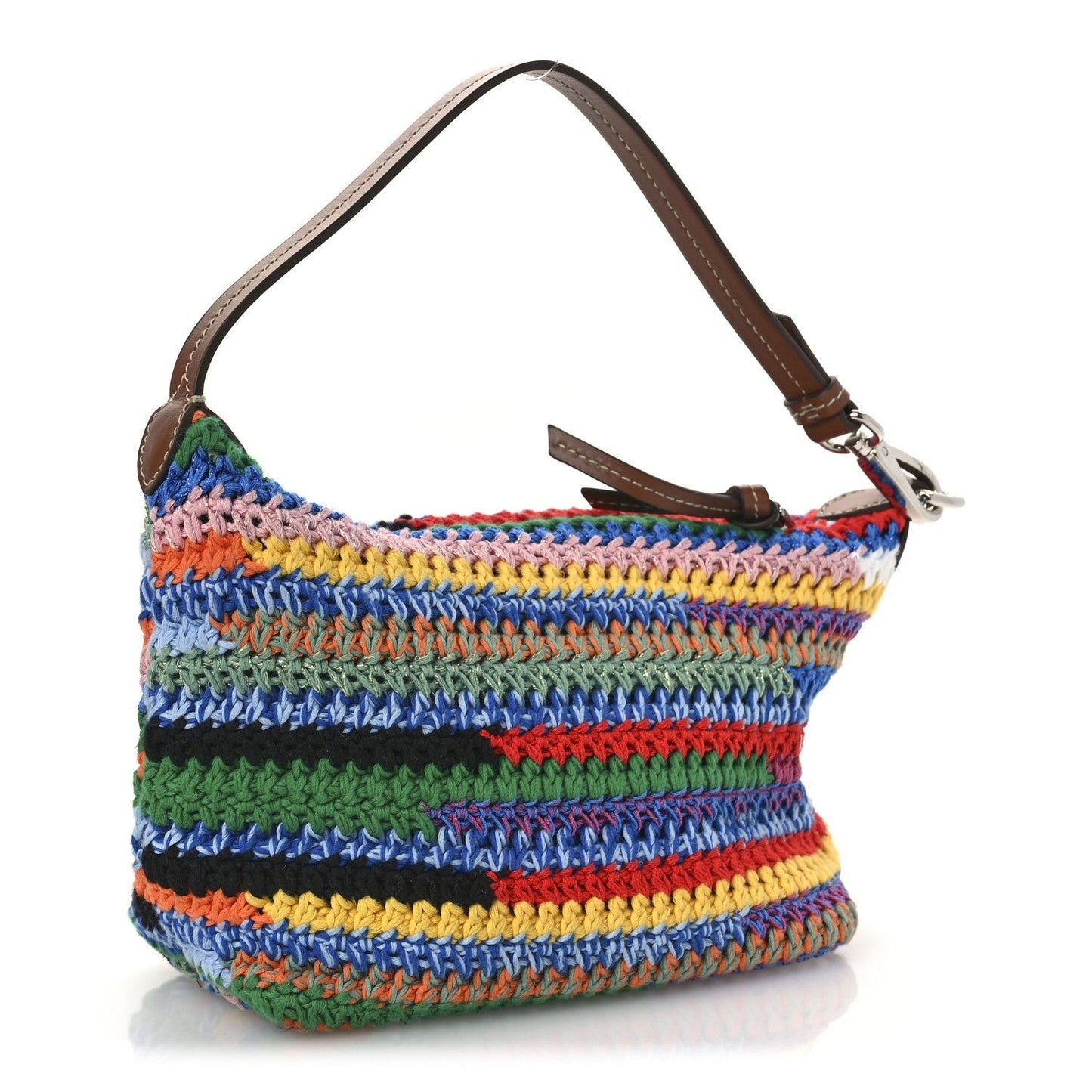 Fabric Crochet Pouch Multicolor