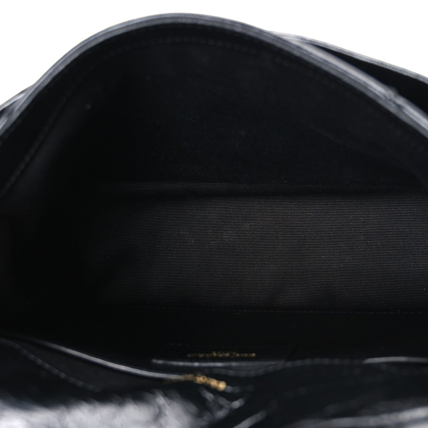 Crinkled Calfskin Matelasse Monogram Baby Niki Chain Satchel Black