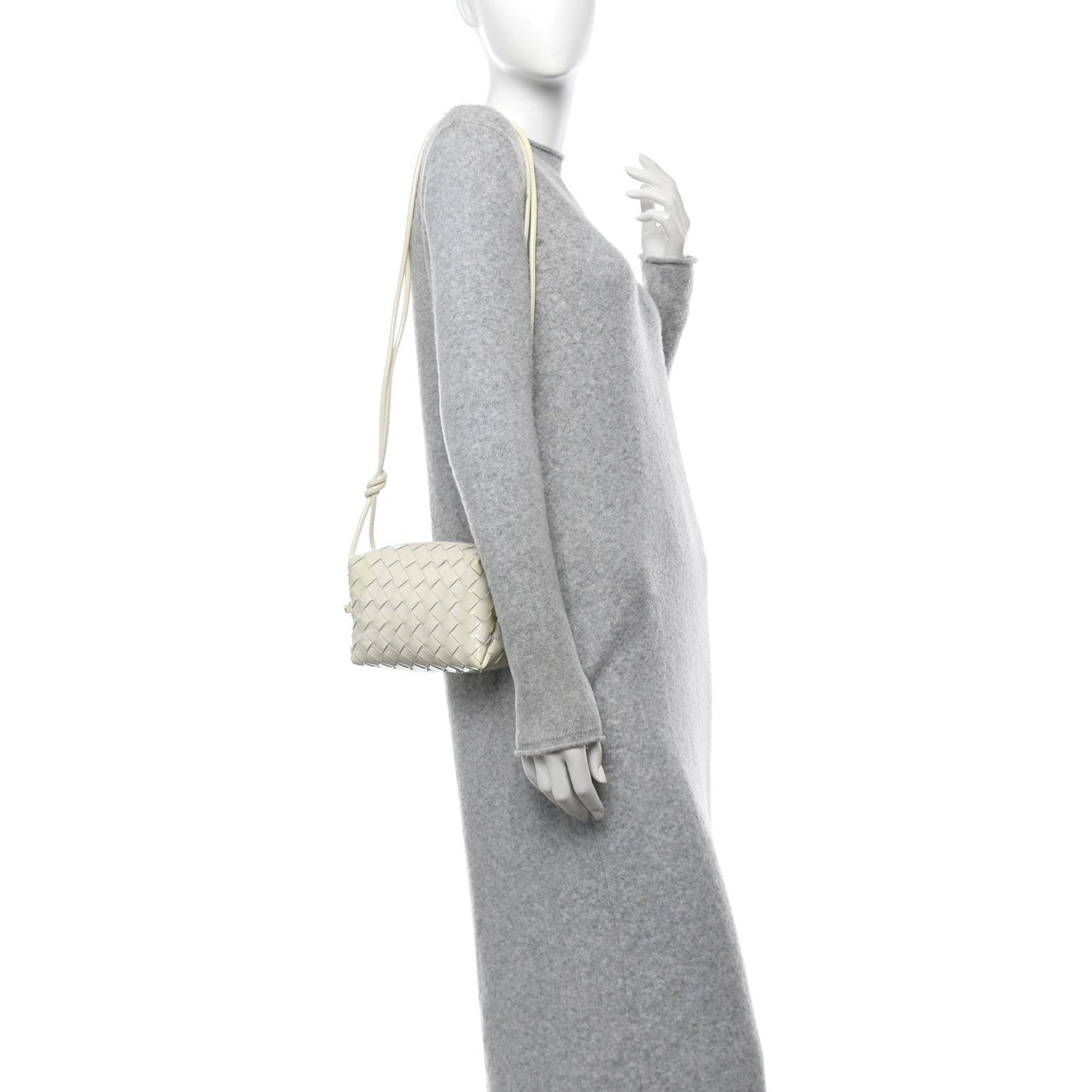 Patent Nappa Intrecciato Mini Loop Camera Bag White