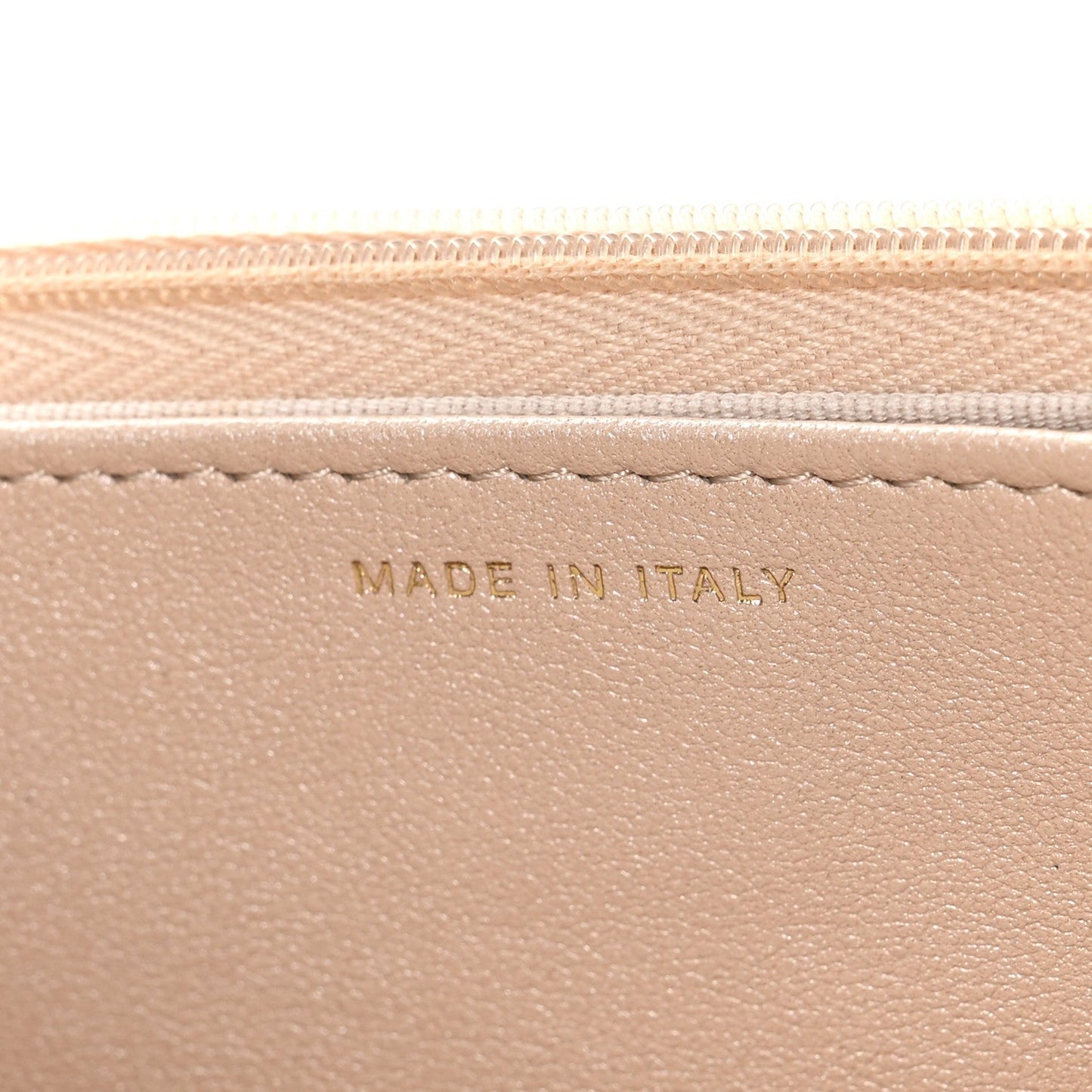 Pearly Lambskin Quilted Charms Wallet On Chain WOC Beige