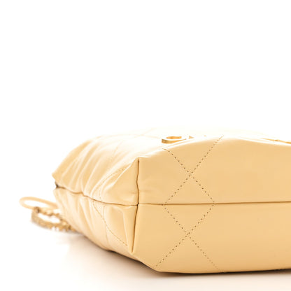 Shiny Calfskin Quilted Mini Chanel 22 Yellow