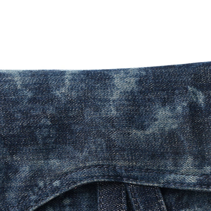 Denim Tie Dye Saddle Bag Blue