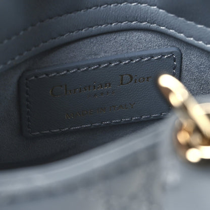 Lambskin Cannage Micro Lady Dior Cloud Gray