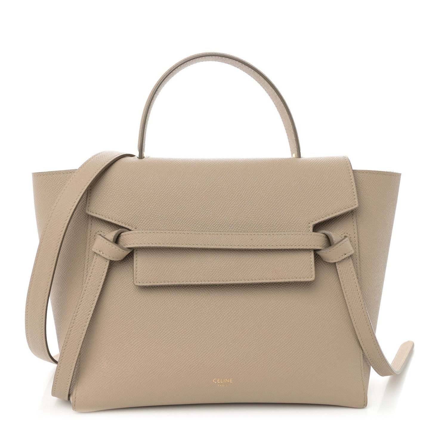 Grained Calfskin Micro Belt Bag Light Taupe