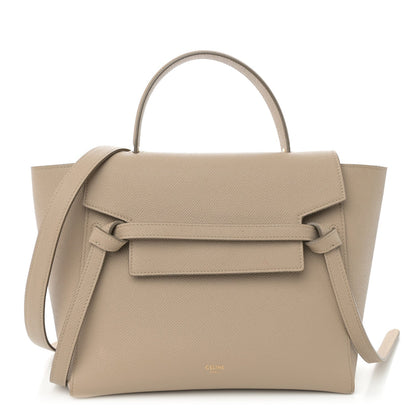 Grained Calfskin Micro Belt Bag Light Taupe