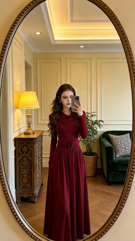 Red fitted long elegant ball gown/bridal dress R8610