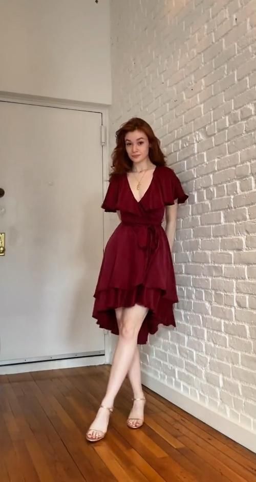 A Line V Neck High Low Party Dress Short Prom Gown