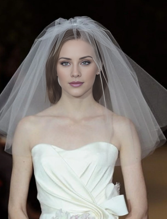 - Two layer minimalist/classic style wedding shoulder veil solid color 27.56 inch (70 cm) sheer dress leaving a deep impression on 2026