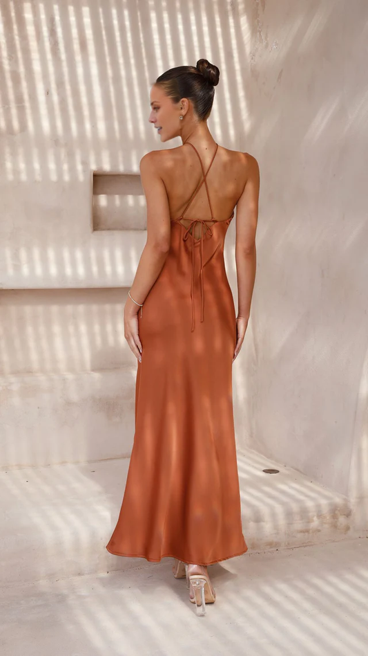 halter neckline strapless off shoulder backless and floor length evening dress