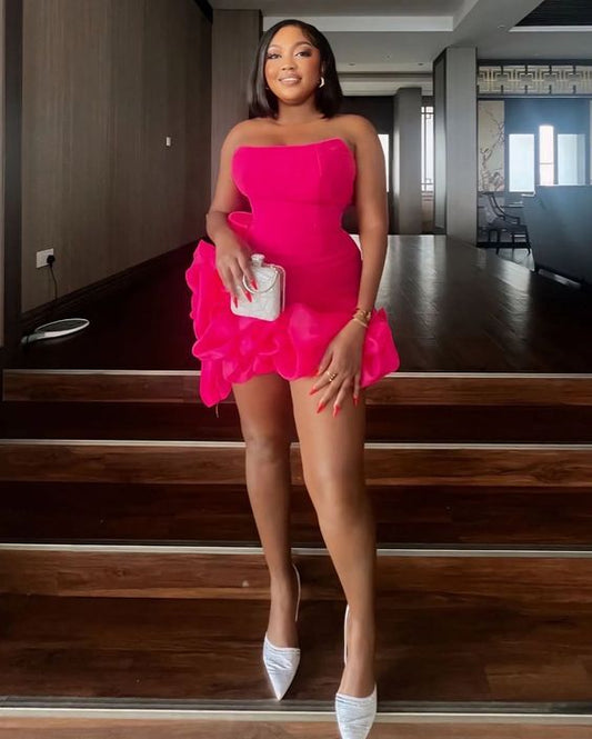 Hot Pink Short Party Gown Homecoming Dresses