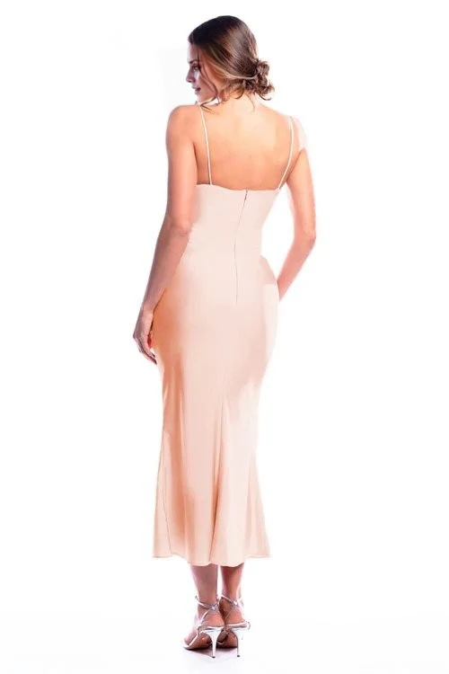 scarf collar off shoulder sleeveless thin shoulder straps backless and floor length Prom dress