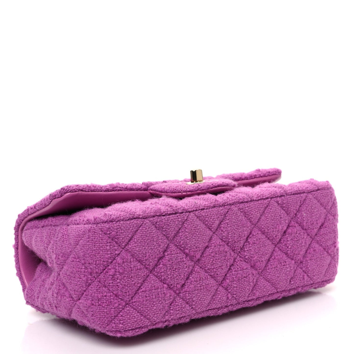 Tweed Quilted Mini Rectangular Flap Purple