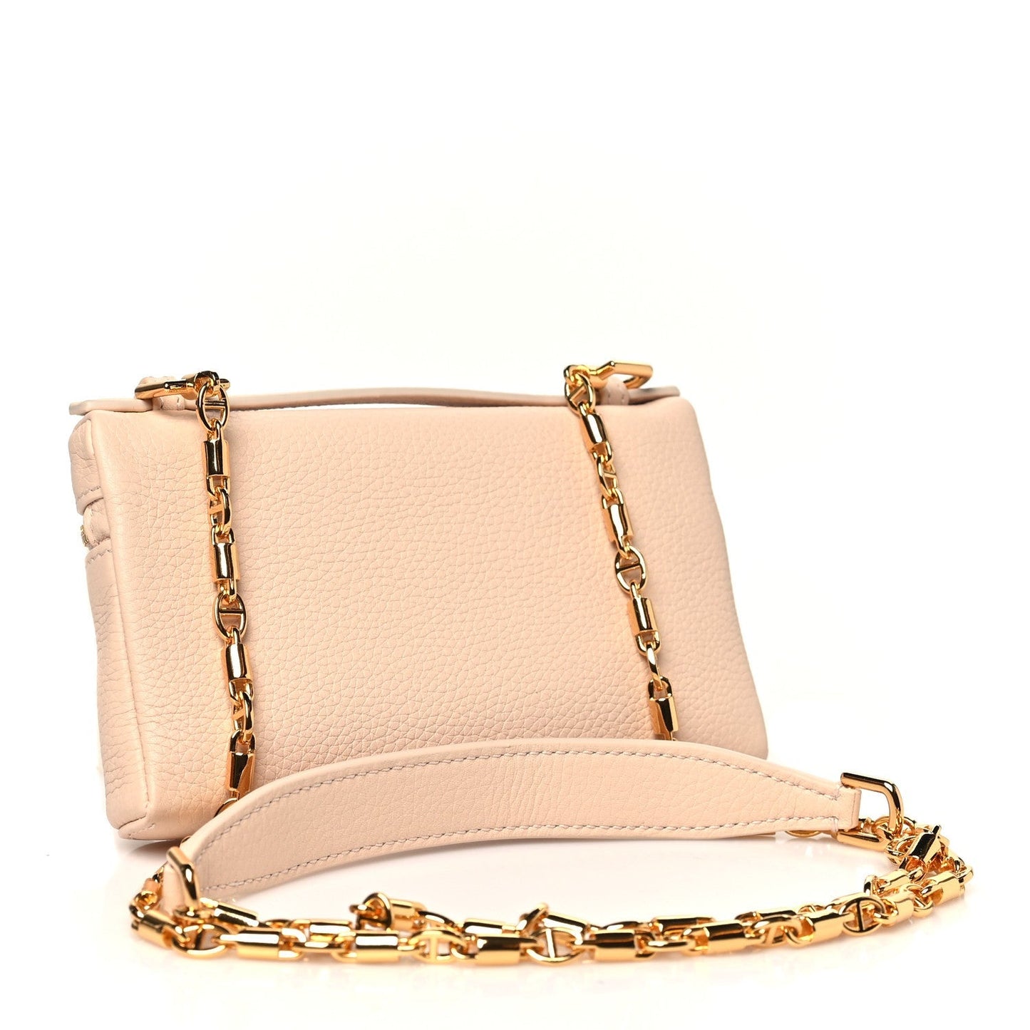 Grained Calfskin Extra Pocket Mini Pouch Creamed Honey